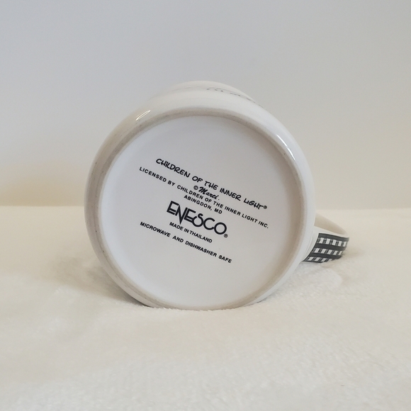 𝅺ENESCO Mother Glossy White Black Coffee Cup Mug 16 Oz - Picture 13 of 14